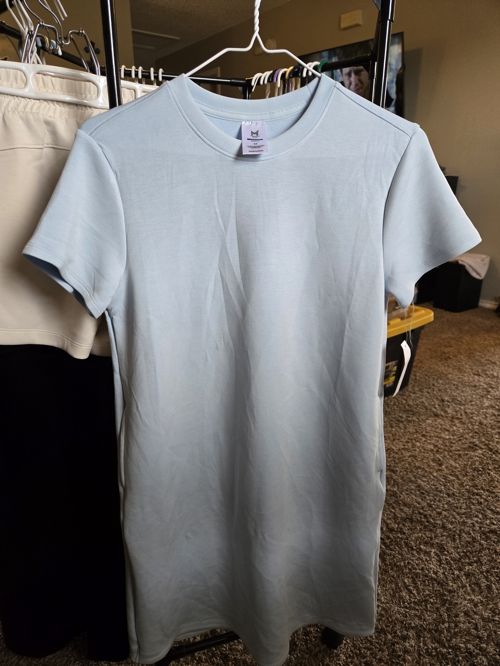 Light Blue Short Sleeve Tee Dress by